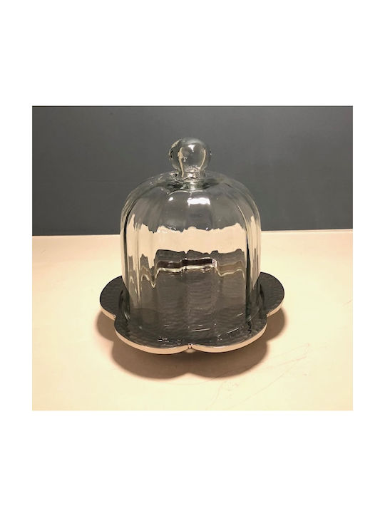 Karvounis Cake Stand Silver 18x18x15cm