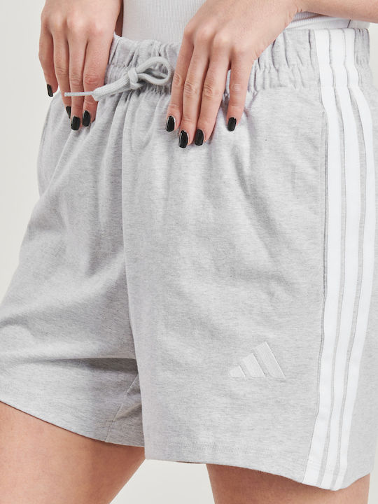 Essentials 3-Stripes Γυναικείο Αθλητικό Σορτς Γκρι