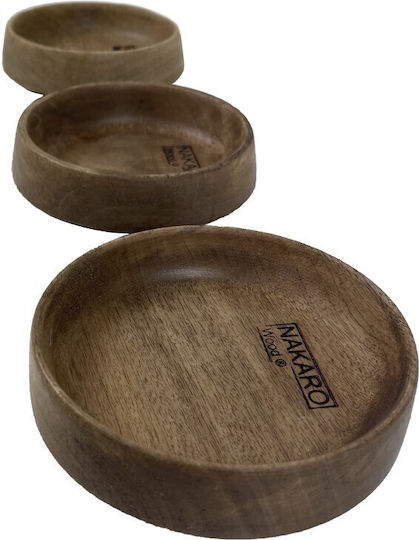 Nakaro Wood Serving Bowl Round Wooden with Diameter 12cm