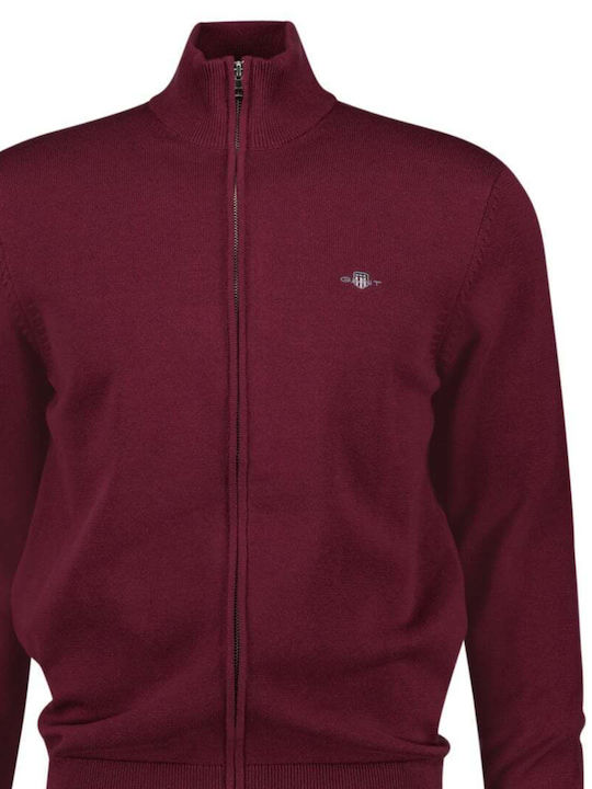 Gant Men's Knitted Cardigan Burgundy