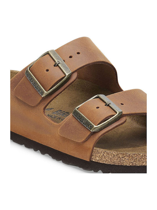 Arizona Women's Flat Sandals in Tabac Brown Color Narrow Fit