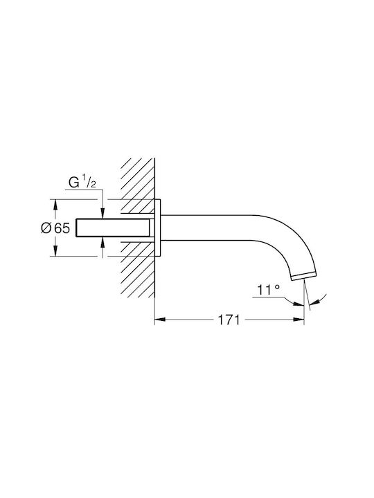 Grohe Εκροή Μπαταρίας Εντοιχισμού για Ντουζιέρα Inox Ασημί 4005176761720
