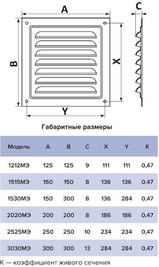 Mmotors Вентилационна Решетка 30x30см Квадратна с Мрежа