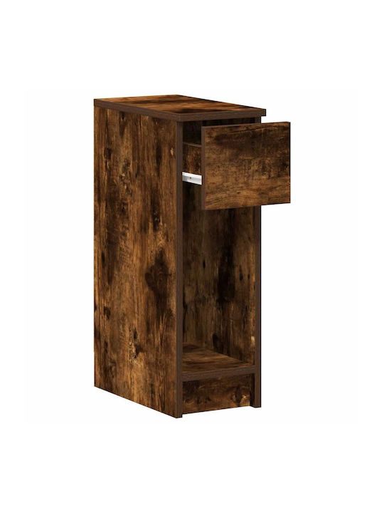 Bedside Table Drawer Smoked Oak 20x36x60 cm Brown