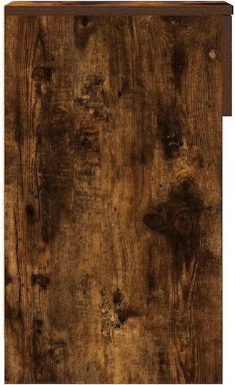 Bedside Table Drawer Smoked Oak 20x36x60 cm Brown