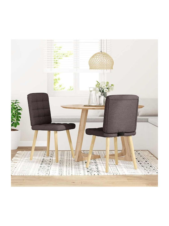 Dining Room Fabric Chair Dark Brown 45x54x86cm 2pcs