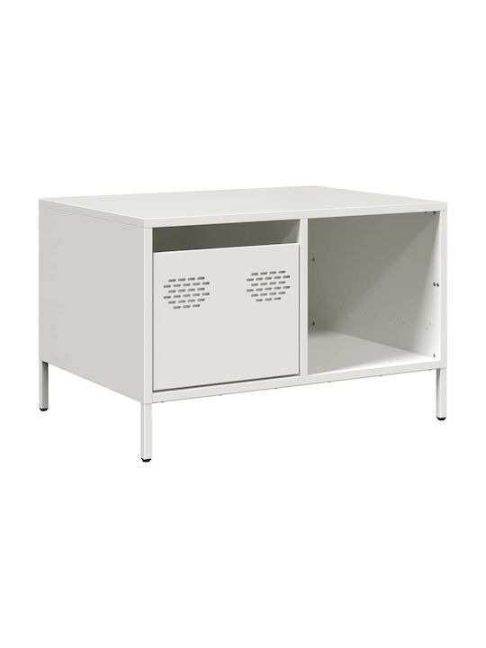 Rectangular Side Table Metal White L68.5xW50xH43.5cm.