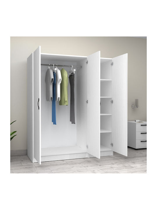Triple Door Wardrobe Victoria White 150x60x181cm