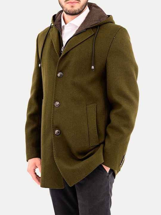 Lexton Men's Half Coat Khaki