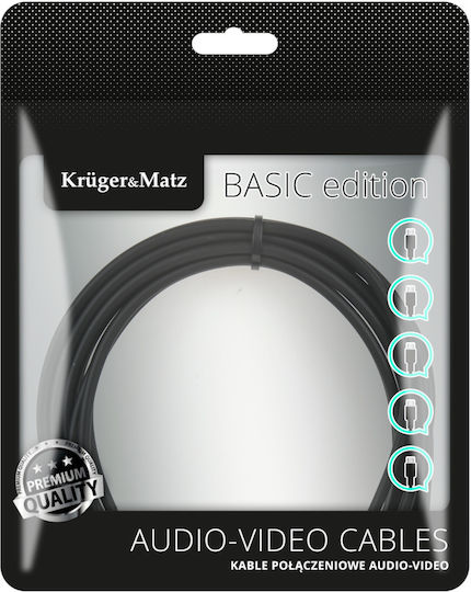 Καλώδιο Ήχου 3.5mm male - 3.5mm male Μαύρο 1.8m