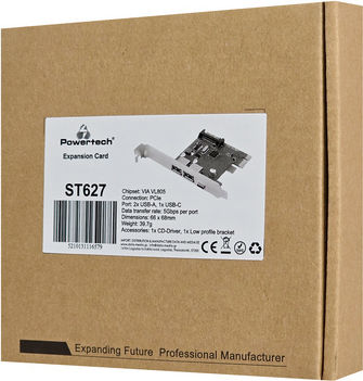Powertech Κάρτα PCIe σε θύρα Type-C
