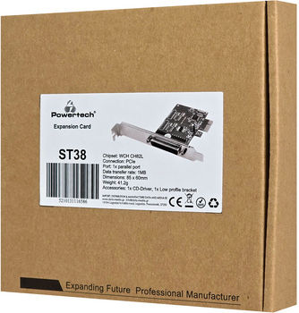 Powertech Κάρτα PCIe σε θύρα DB25 Parallel