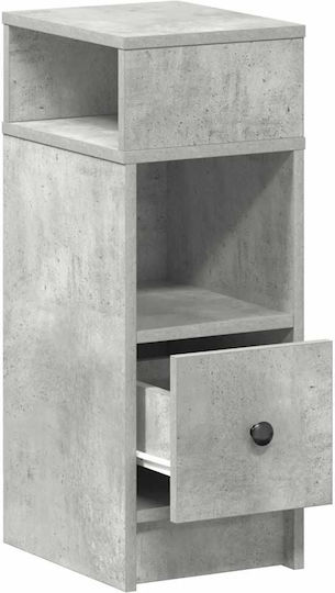 Grey Wooden Bedside Table Concrete 25x31x66cm