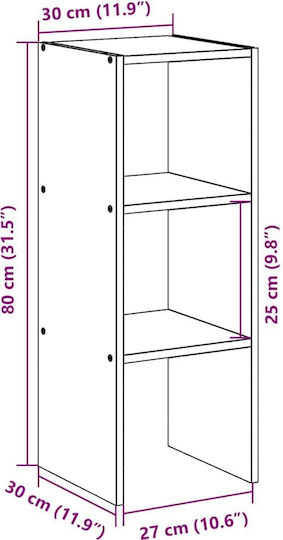 Bibliothek Braun 30x30x80cm