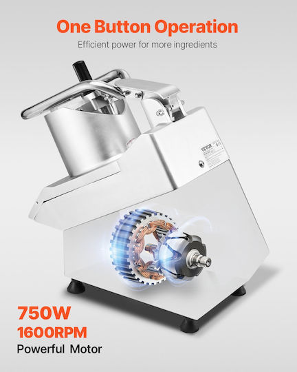 Vevor Food Processor Vegetable Cutter 6 Blades Food Grade Stainless Steel