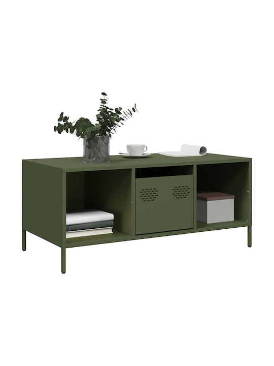 Rectangular Central Metal Coffee Table Green M101.5xP50xH43.5cm