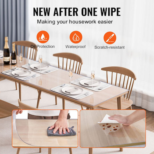 Προστατευτικό Τραπεζιού Vevor Pvc 42x96 Ιντσών Clear Plastic Desk Protector Πάχους 1,5mm
