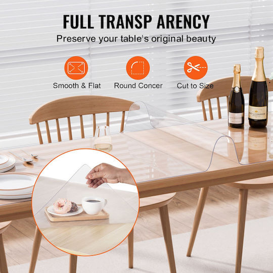 Προστατευτικό Τραπεζιού Vevor Pvc 42x96 Ιντσών Clear Plastic Desk Protector Πάχους 1,5mm