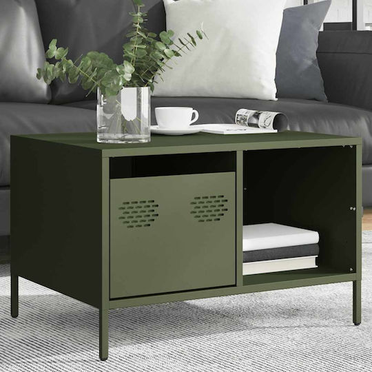 Masă Laterală Rectangulară Metalică Verde L68,5xL50xÎ43,5cm