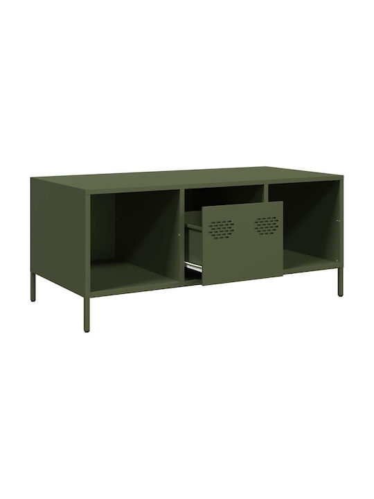 Rectangular Central Metal Coffee Table Green M101.5xP50xH43.5cm