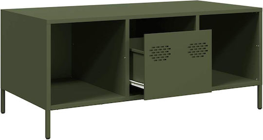 Rectangular Central Metal Coffee Table Green M101.5xP50xH43.5cm