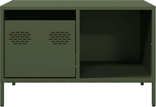 Masă Laterală Rectangulară Metalică Verde L68,5xL50xÎ43,5cm