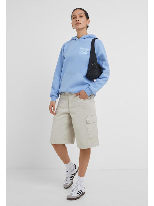 Damen Sweatshirt Kapuzen Powder Blue