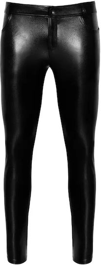 Black Simple Matte Men's Pants Snake Skin Black M