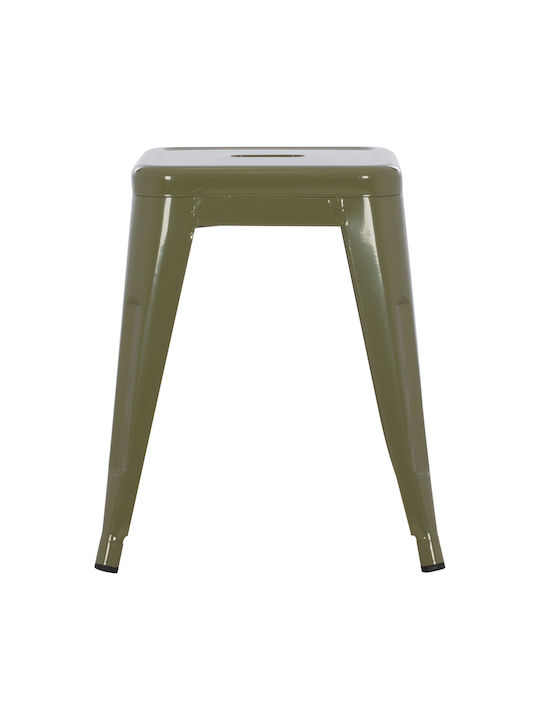 Μεταλλικό Σκαμνάκι Εξωτερικού Χώρου Melita Dark Olive 37x37x45cm