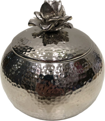 Karvounis Φοντανιέρα Metallisch mit Deckel 16.5x16.5x15cm Silber Karvounis Φοντανιέρα Metallisch mit Deckel 16.5x16.5x15cm Silber