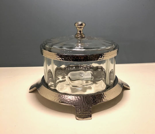 Karvounis Φοντανιέρα Metallisch mit Deckel 20x20x15cm Silber Karvounis Φοντανιέρα Metallisch mit Deckel 20x20x15cm Silber