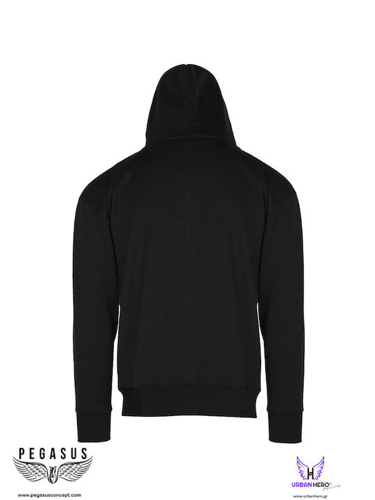 Hoodie with Pockets for Adults Black by Pegasus Rolling Stones Print