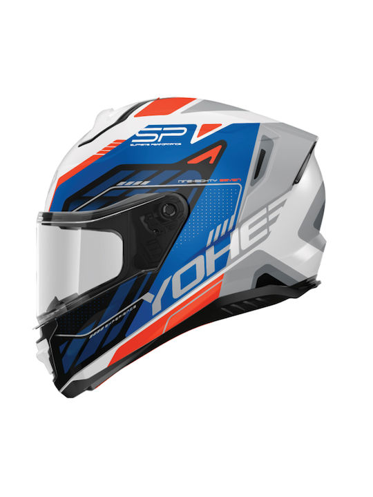 Yohe 987 G9F White/Blue Motorcycle Helmet Full Face ECE 22.06 1480gr