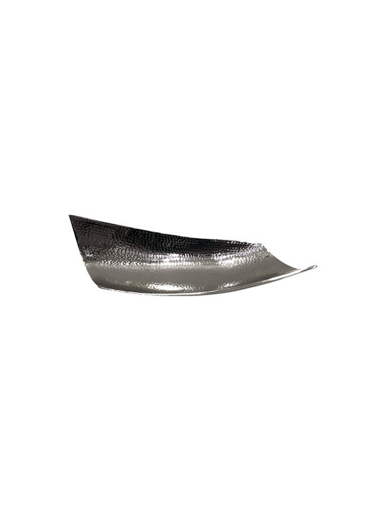 Karvounis Metallic Decorative Platter Silver 43x14x13cm