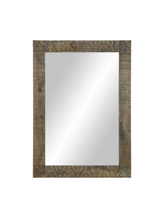 vidaXL Bathroom Mirror made of Solid Wood with Length 50cm Brown