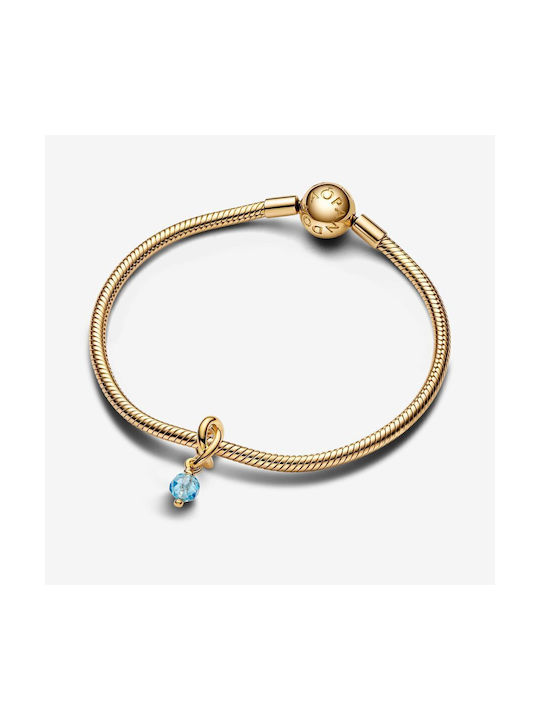 Pandora Charm με Πέτρες με Πέτρες Επιχρυσωμένο Γαλάζιο