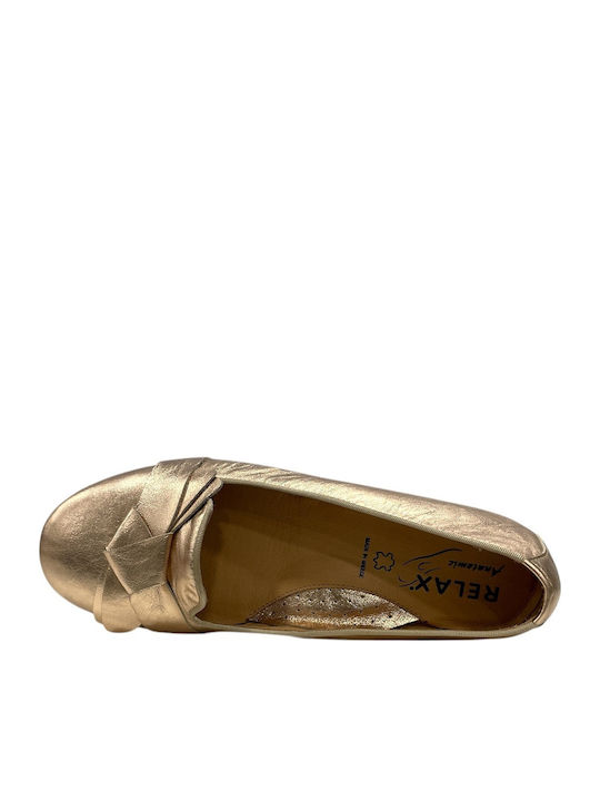 Women's Moccasins in Gold Color