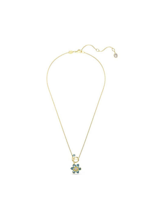 Swarovski Necklace with design Flower Gold-plated