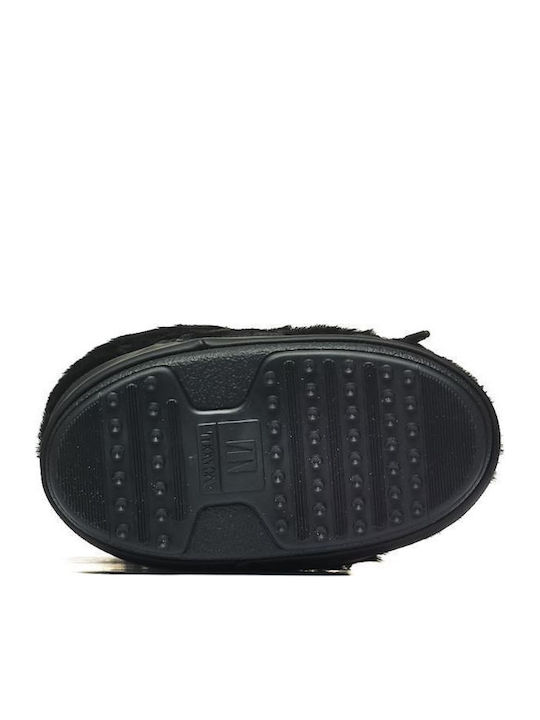 Icon Low Faux Damenstiefel mit Pelz Schwarz