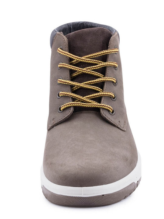 4255 Leder Chelsea Stiefeletten Oil Green