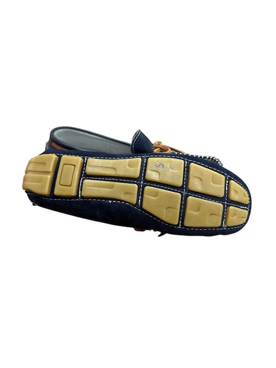 Scarpy Boys PU Leather Moccasins Navy Blue