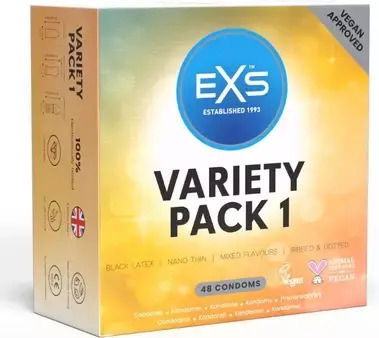 EXS Prezervative 48 Buc Subțiri Pentru Senzație Naturală Cu Răsucituri Afine
