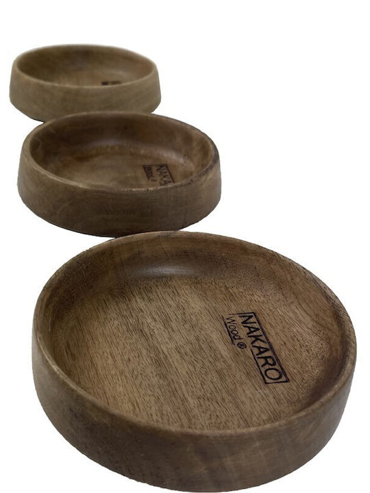 Nakaro Wood Wooden Salad Bowl Brown 17x17cm