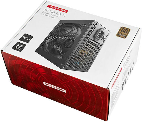 Modecom 700W Μαύρο Τροφοδοτικό Υπολογιστή Full Wired 80 Plus Bronze