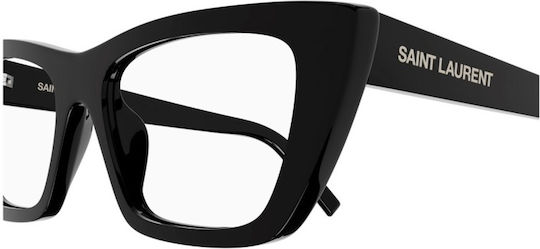 Ysl Weiblich Kunststoff Brillenrahmen Katzenauge Schwarz SL 276 Mica Opt