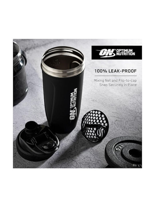 Optimum Nutrition Shaker Πρωτεΐνης 900ml Ανοξείδωτο Μαύρο