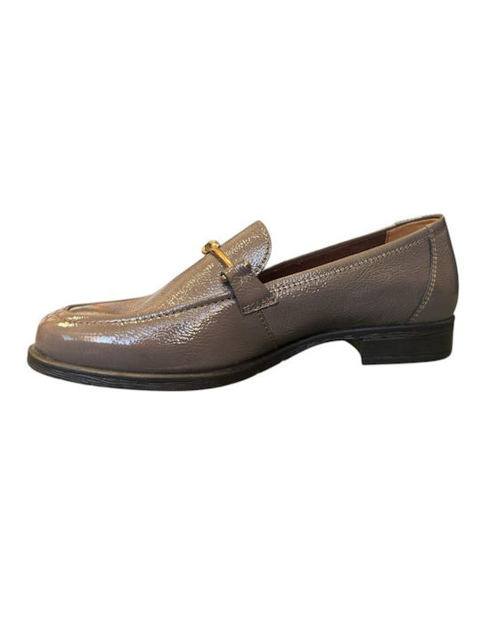 Ragazza Patent Leather Women's Loafers in Brown Color