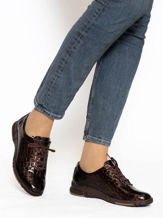 9204 Women's Лакиран Oxford Shoes Кафяв