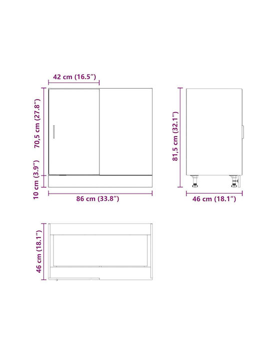 Sink Cabinet Gray Sonoma 80x46x81.5pcs