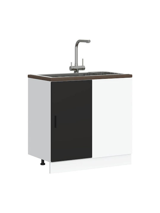 Dulap pentru Chiuvetă Negru 80x46x81.5buc